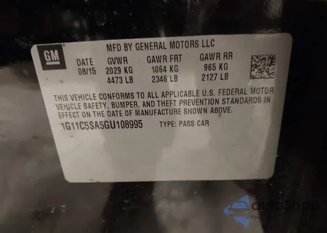 2016 Chevrolet Malibu Limited Lt from USA, damaged, VIN 1G11C5SA5GU108995